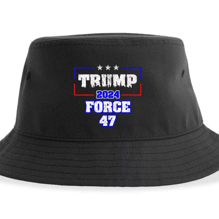 Trump Force 47 Trump 2024 HeS Back Vote Trump Sustainable Bucket Hat