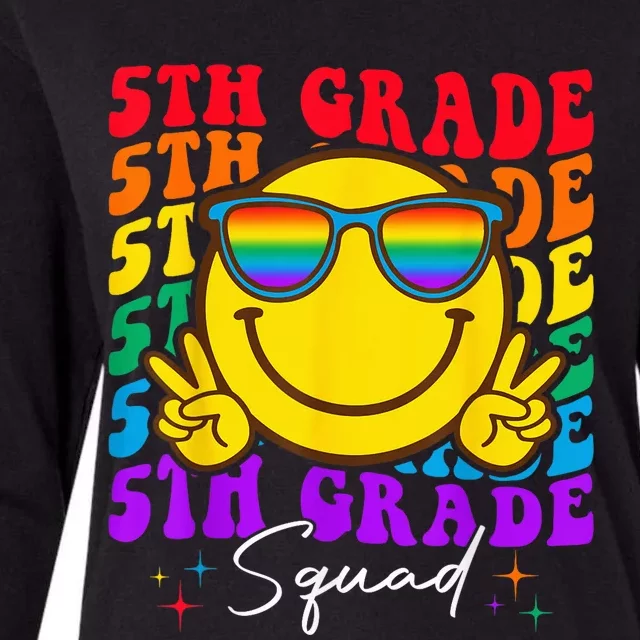 Team Fifth 5th Grade Squad Teacher Boy Girls Back To School Womens Cotton Relaxed Long Sleeve T-Shirt