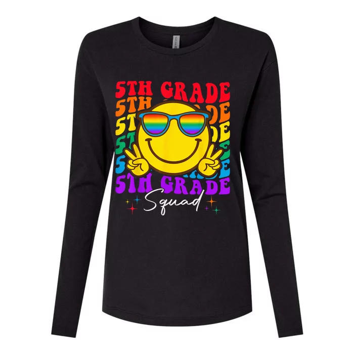 Team Fifth 5th Grade Squad Teacher Boy Girls Back To School Womens Cotton Relaxed Long Sleeve T-Shirt