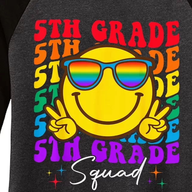 Team Fifth 5th Grade Squad Teacher Boy Girls Back To School Women's Tri-Blend 3/4-Sleeve Raglan Shirt