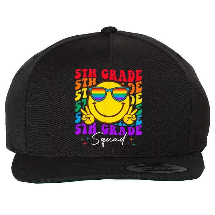 Team Fifth 5th Grade Squad Teacher Boy Girls Back To School Wool Snapback Cap