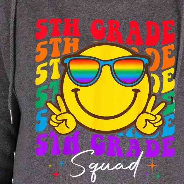 Team Fifth 5th Grade Squad Teacher Boy Girls Back To School Womens Funnel Neck Pullover Hood