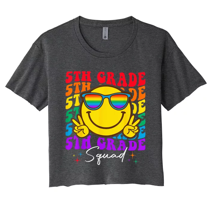 Team Fifth 5th Grade Squad Teacher Boy Girls Back To School Women's Crop Top Tee