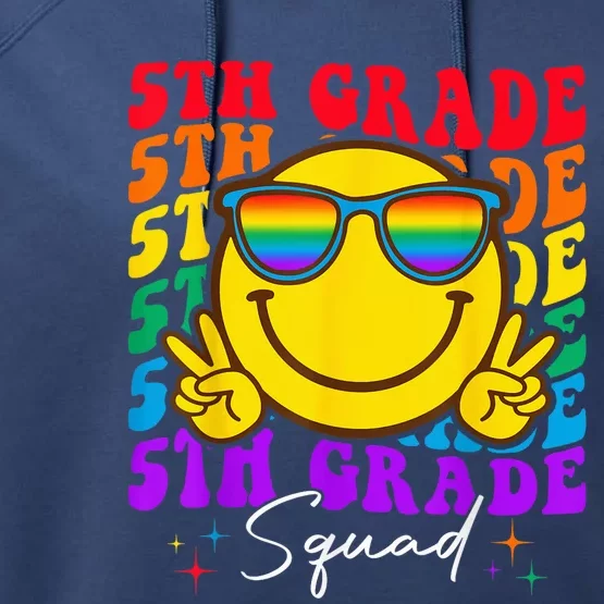 Team Fifth 5th Grade Squad Teacher Boy Girls Back To School Performance Fleece Hoodie