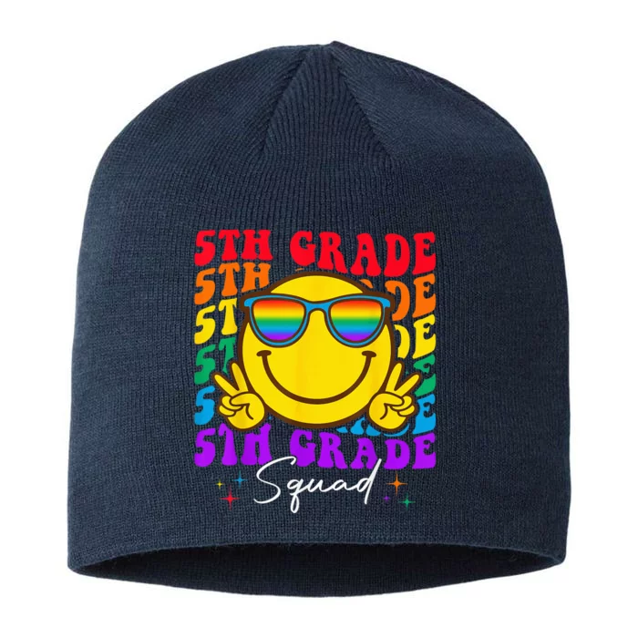 Team Fifth 5th Grade Squad Teacher Boy Girls Back To School 8 1/2in Sustainable Knit Beanie