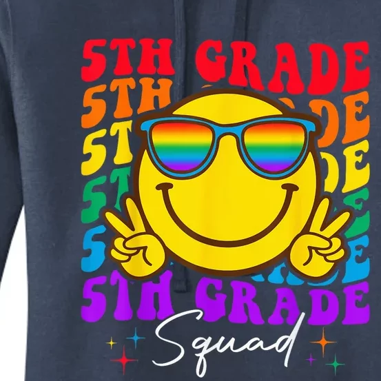 Team Fifth 5th Grade Squad Teacher Boy Girls Back To School Women's Pullover Hoodie