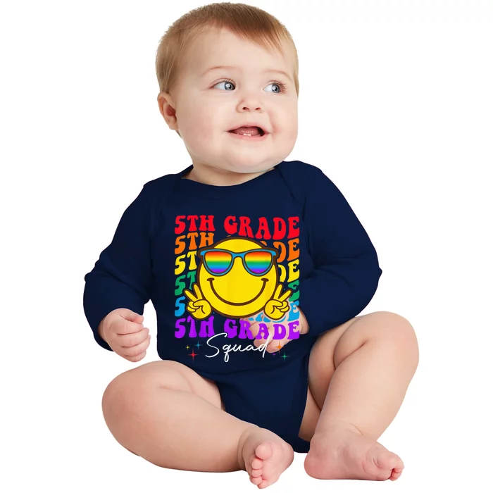 Team Fifth 5th Grade Squad Teacher Boy Girls Back To School Baby Long Sleeve Bodysuit