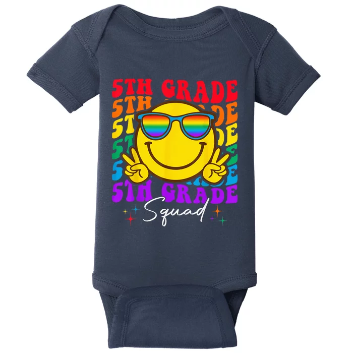 Team Fifth 5th Grade Squad Teacher Boy Girls Back To School Baby Bodysuit