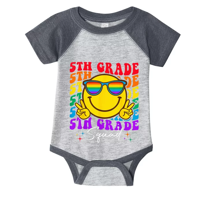 Team Fifth 5th Grade Squad Teacher Boy Girls Back To School Infant Baby Jersey Bodysuit