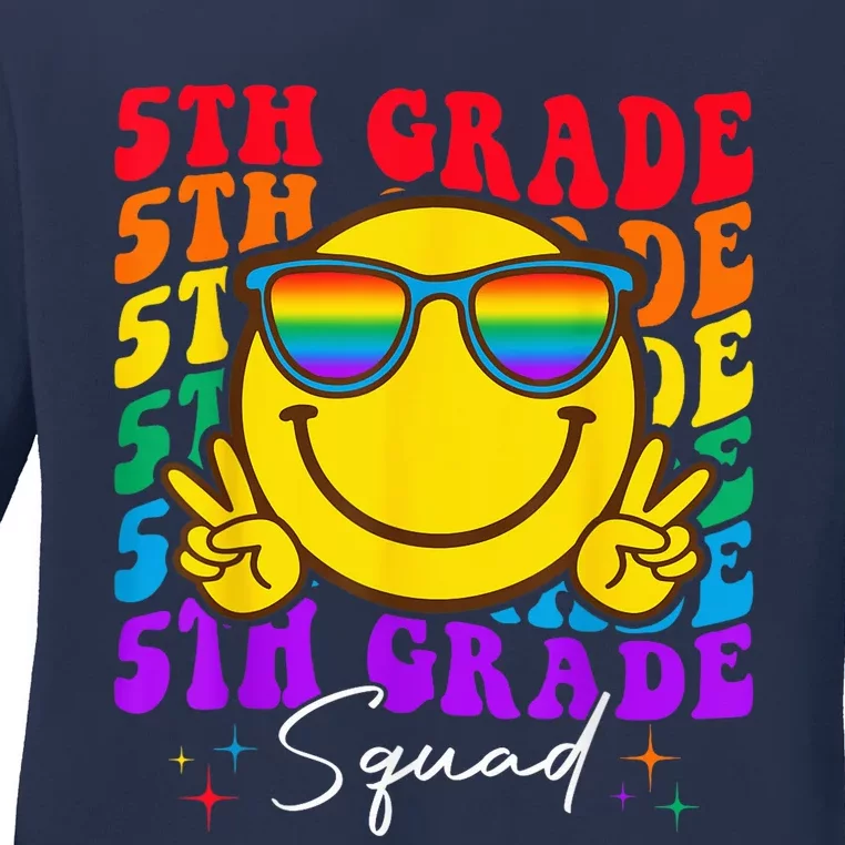 Team Fifth 5th Grade Squad Teacher Boy Girls Back To School Ladies Long Sleeve Shirt