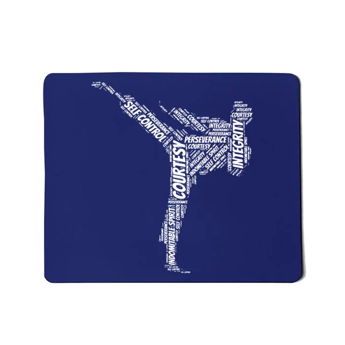 Taekwondo Fighter 5 Tenets Of TKD Martial Arts Mousepad