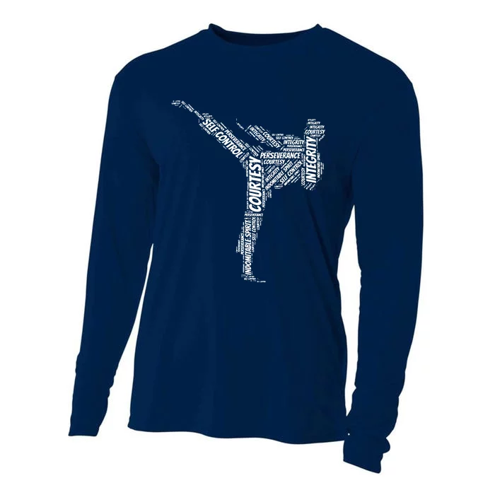 Taekwondo Fighter 5 Tenets Of TKD Martial Arts Cooling Performance Long Sleeve Crew