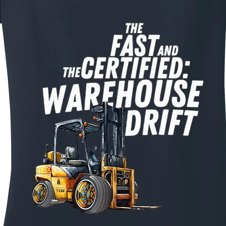 The Fast And The Certified Warehouse Drift Women's V-Neck T-Shirt