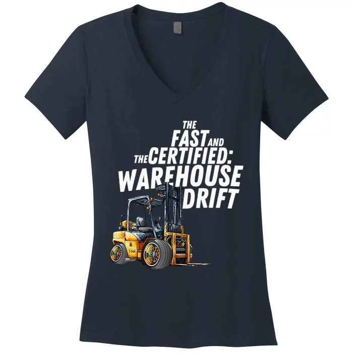 The Fast And The Certified Warehouse Drift Women's V-Neck T-Shirt