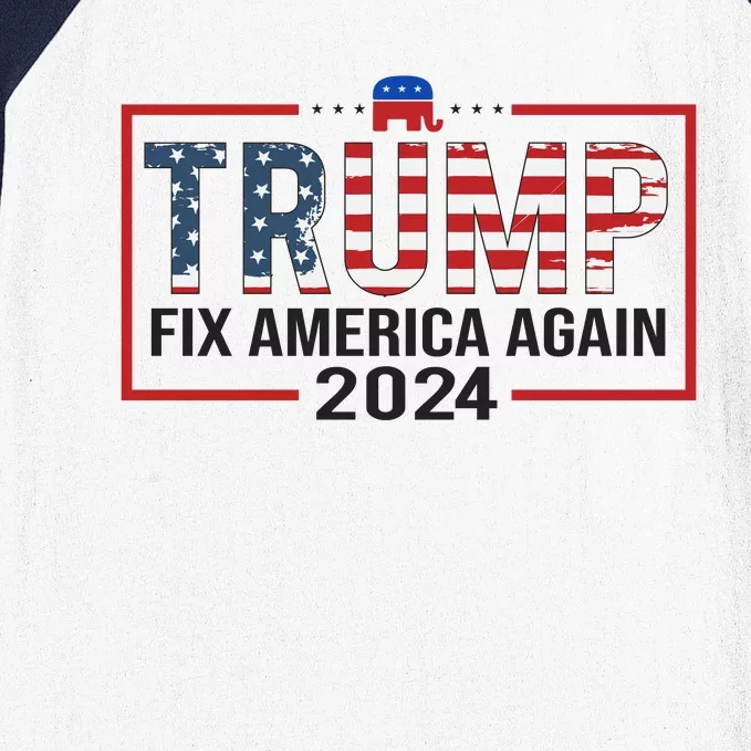 Trump Fix America Again 2024 Baseball Sleeve Shirt