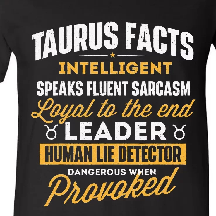 Taurus Facts Astrology Astrologer Horoscope Zodiac Sign V-Neck T-Shirt