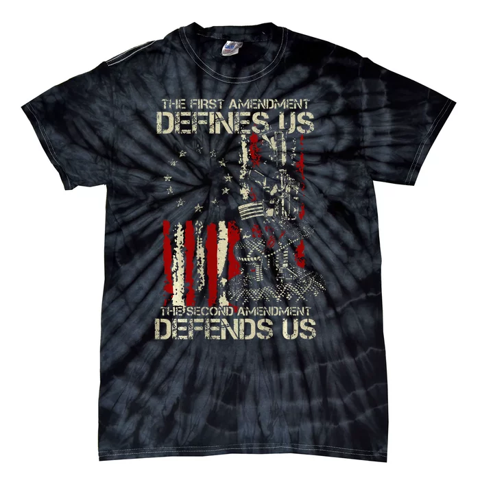 The First Amendment Defines Us American Flag Tie-Dye T-Shirt