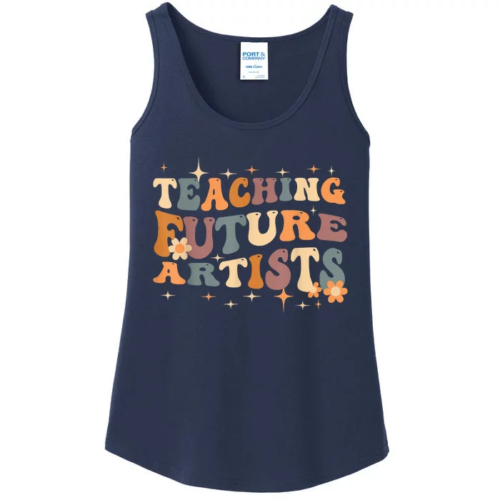 Teaching Future Artists Retro Teacher Students Ladies Essential Tank