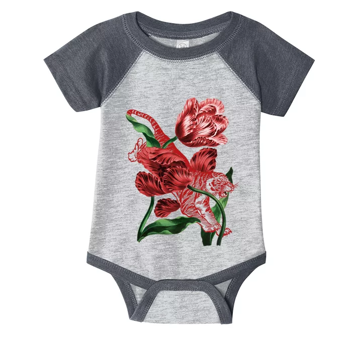 Tiger Flower Art Infant Baby Jersey Bodysuit