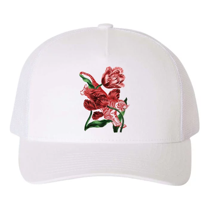 Tiger Flower Art Yupoong Adult 5-Panel Trucker Hat