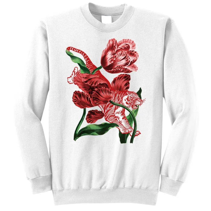 Tiger Flower Art Sweatshirt