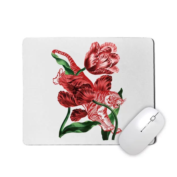 Tiger Flower Art Mousepad