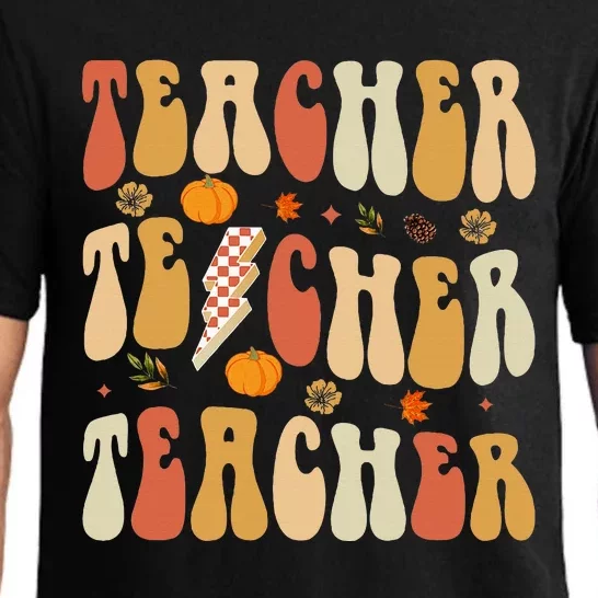 Teacher Fall Autumn Vibes Back To School Pajama Set