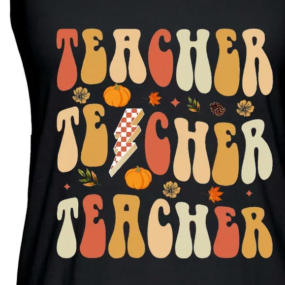 Teacher Fall Autumn Vibes Back To School Ladies Essential Flowy Tank