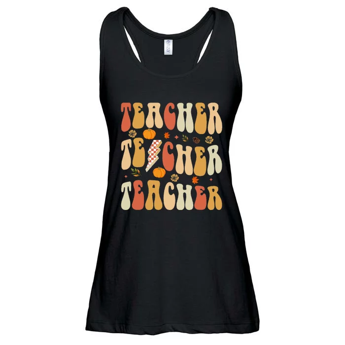 Teacher Fall Autumn Vibes Back To School Ladies Essential Flowy Tank