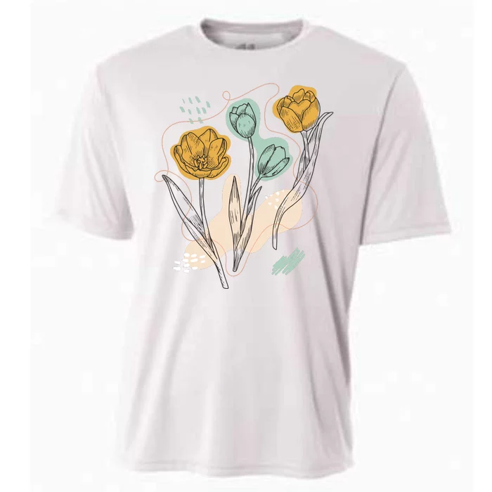 Tulip Flowers Abstract Cooling Performance Crew T-Shirt