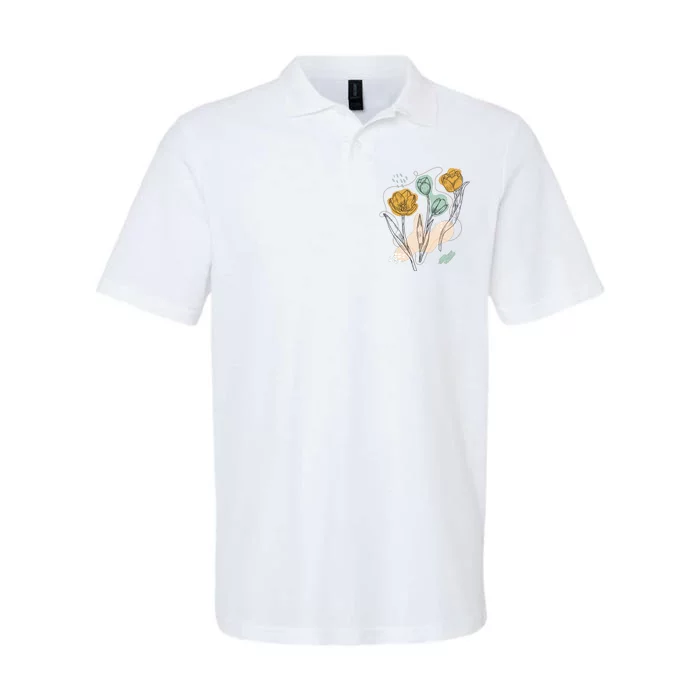 Tulip Flowers Abstract Softstyle Adult Sport Polo