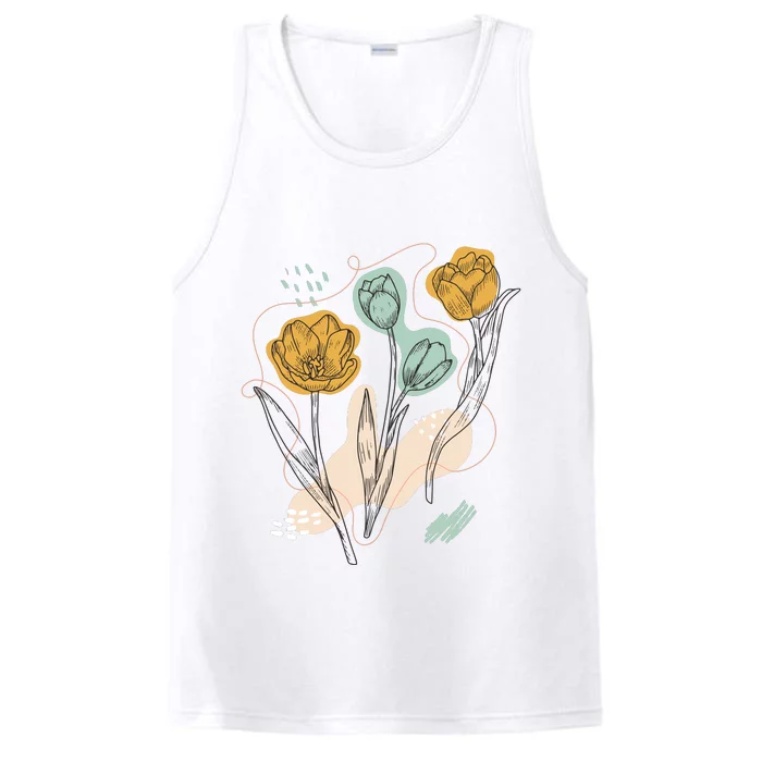 Tulip Flowers Abstract Performance Tank