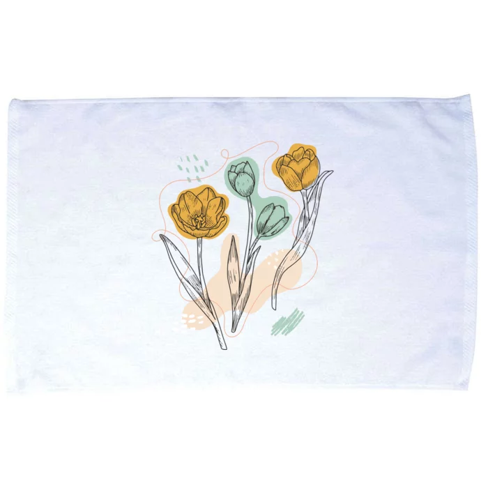 Tulip Flowers Abstract Microfiber Hand Towel