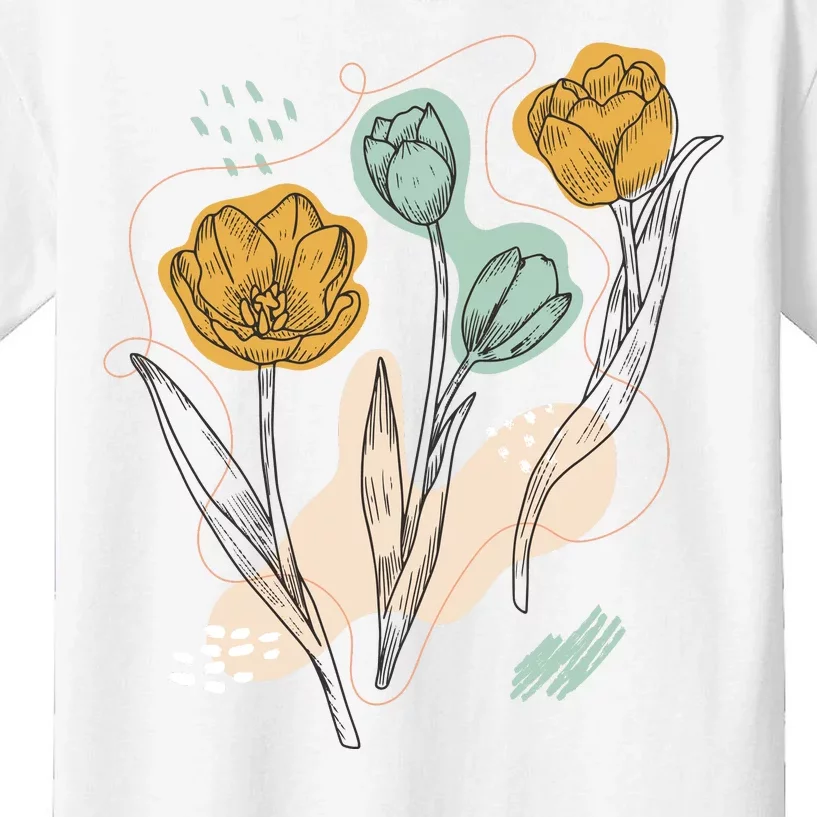 Tulip Flowers Abstract Kids T-Shirt