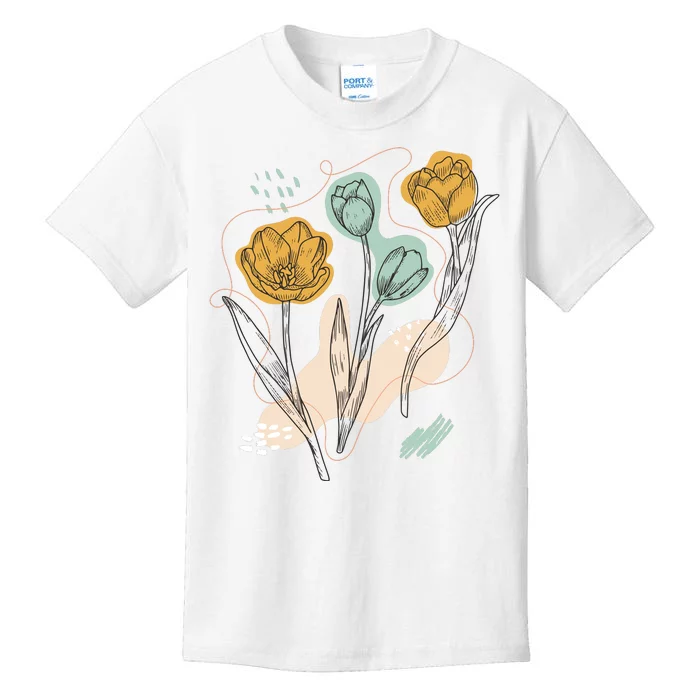 Tulip Flowers Abstract Kids T-Shirt