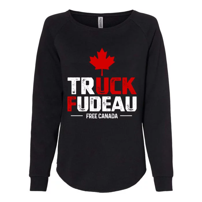 Truck Fudeau Anti Trudeau Free Canada Trucker Heroes Womens California Wash Sweatshirt