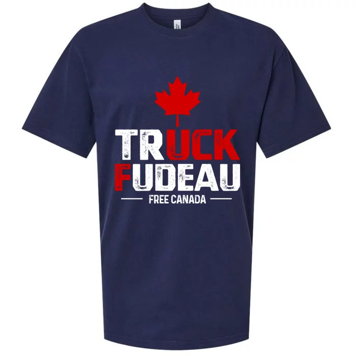 Truck Fudeau Anti Trudeau Free Canada Trucker Heroes Sueded Cloud Jersey T-Shirt