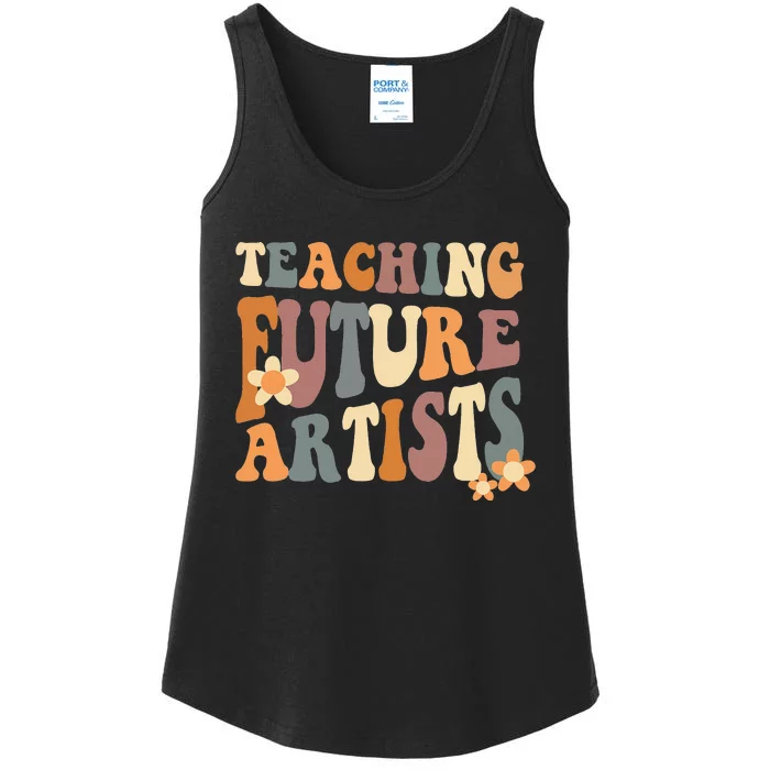 Teaching Future Artists Retro Teacher Students Ladies Essential Tank