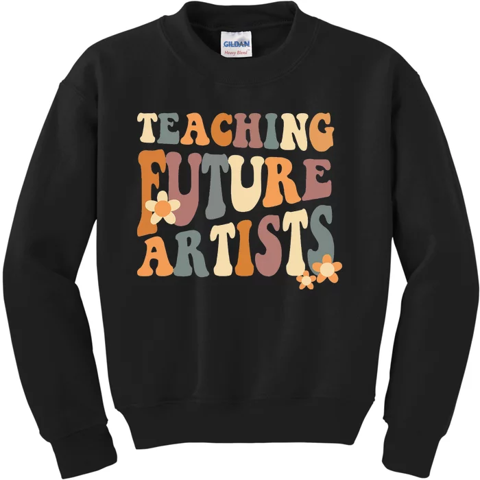 Teaching Future Artists Retro Teacher Students Kids Sweatshirt