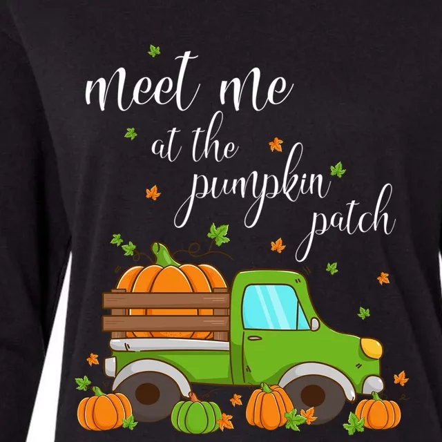 Thanksgiving Fall Autumn Funny Gift Meet Me At The Pumpkin Patch Gift Womens Cotton Relaxed Long Sleeve T-Shirt