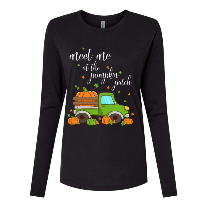 Thanksgiving Fall Autumn Funny Gift Meet Me At The Pumpkin Patch Gift Womens Cotton Relaxed Long Sleeve T-Shirt