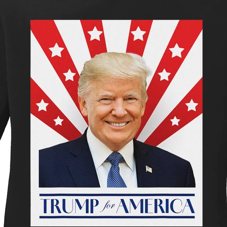 Trump For America 2024 Presidential Election Ladies Long Sleeve Shirt