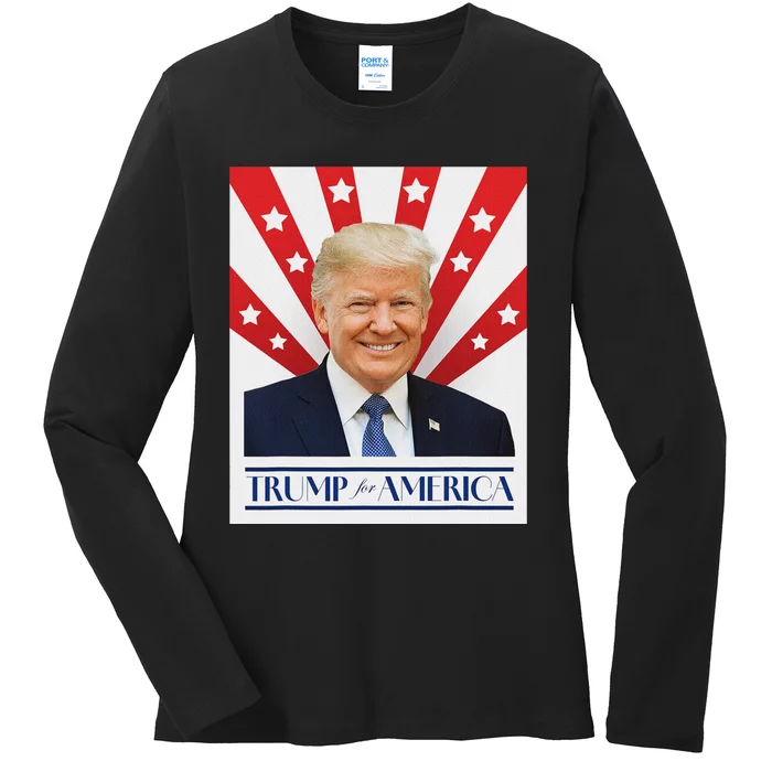 Trump For America 2024 Presidential Election Ladies Long Sleeve Shirt