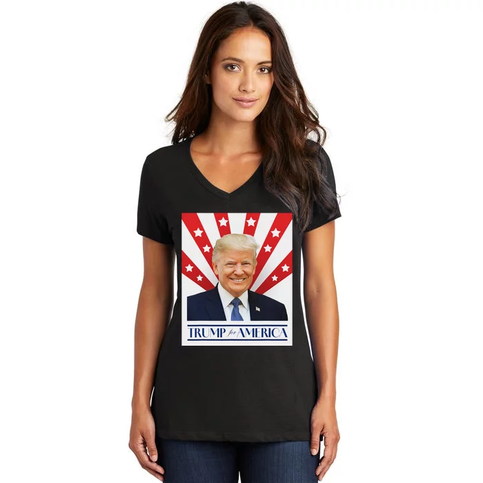 Trump For America 2024 Presidential Election Women's V-Neck T-Shirt