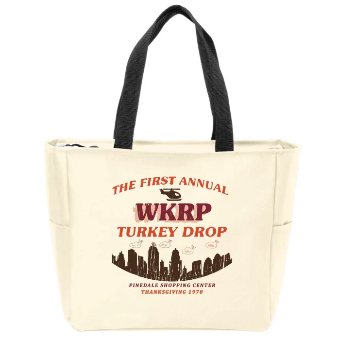 The First Annual Wkrp Turkey Drop Zip Tote Bag