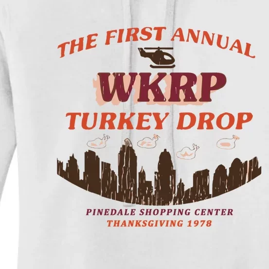 The First Annual Wkrp Turkey Drop Women's Pullover Hoodie