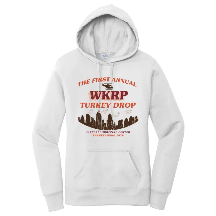 The First Annual Wkrp Turkey Drop Women's Pullover Hoodie