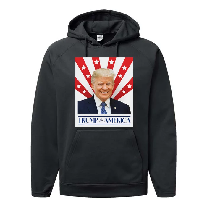 Trump For America 2024 Presidential Election Performance Fleece Hoodie