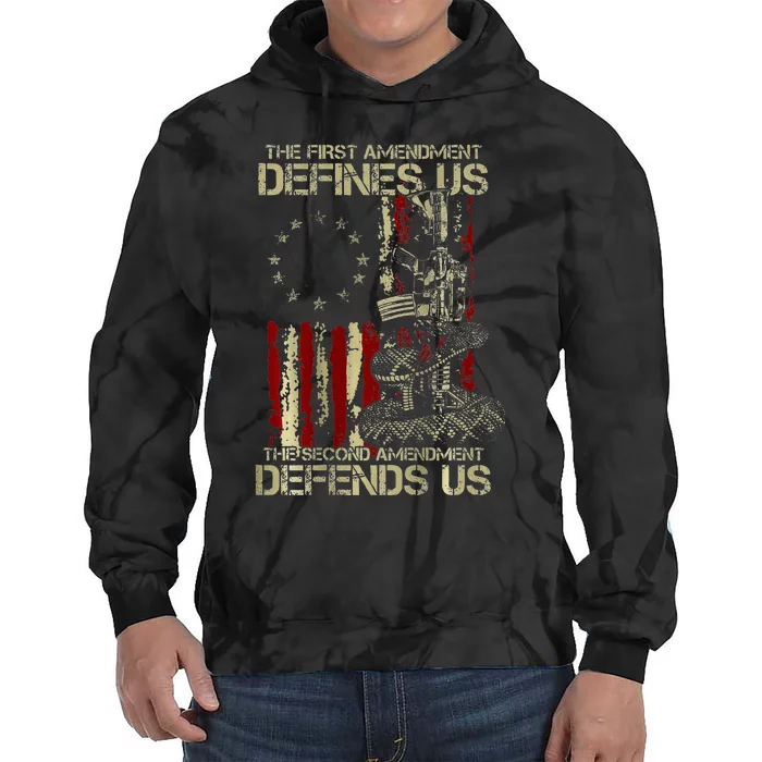 The First Amendment Defines Us American Flag Tie Dye Hoodie