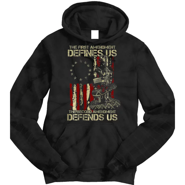 The First Amendment Defines Us American Flag Tie Dye Hoodie